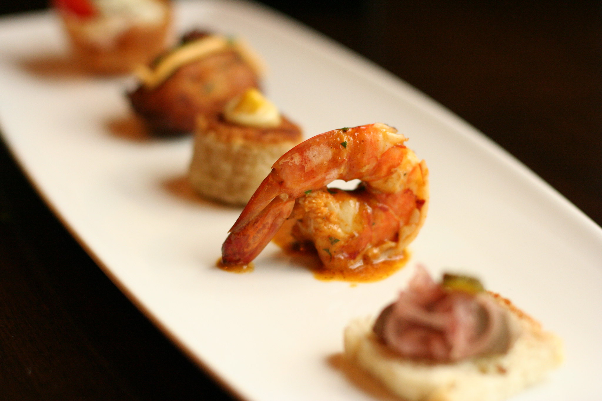 Canapés aux crevettes