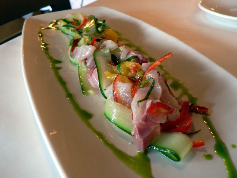 Ceviche de lotte et de saumon