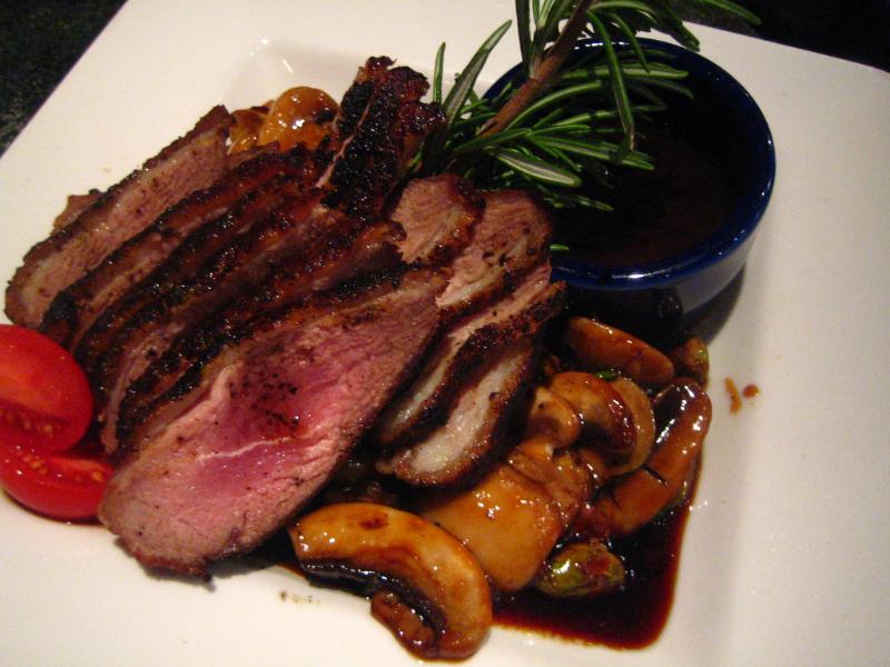 Magret de canard aux champignons