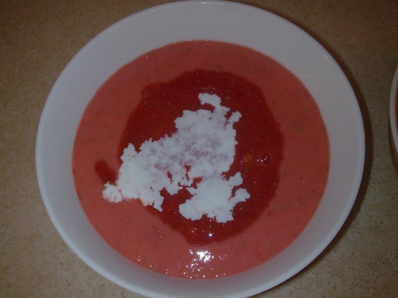 Mousse de fraise à la menthe