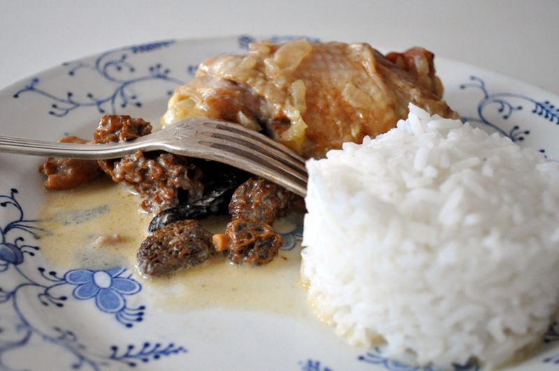 Poulet à la crème de morilles