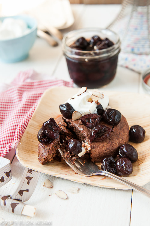 Shortcake au chocolat et aux griottes