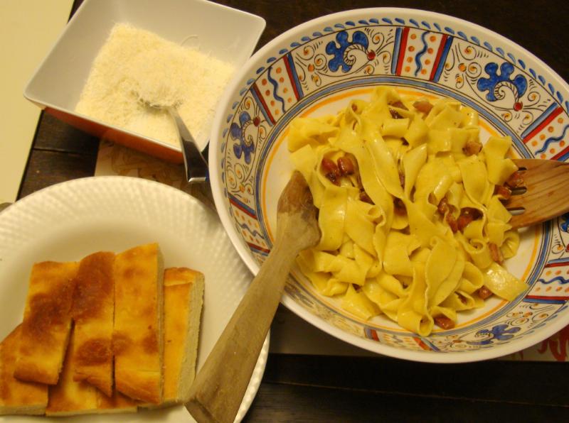 Tagliatelles à la carbonara